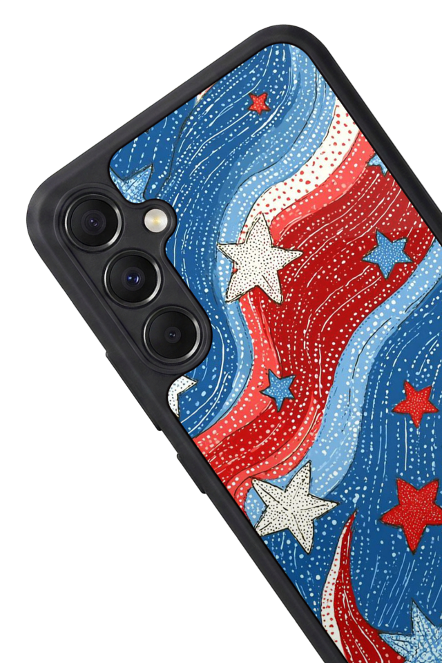 Samsung Galaxy M34 Uyumlu Retro Yildizlar Tasarımlı Glossy Premium Kılıf