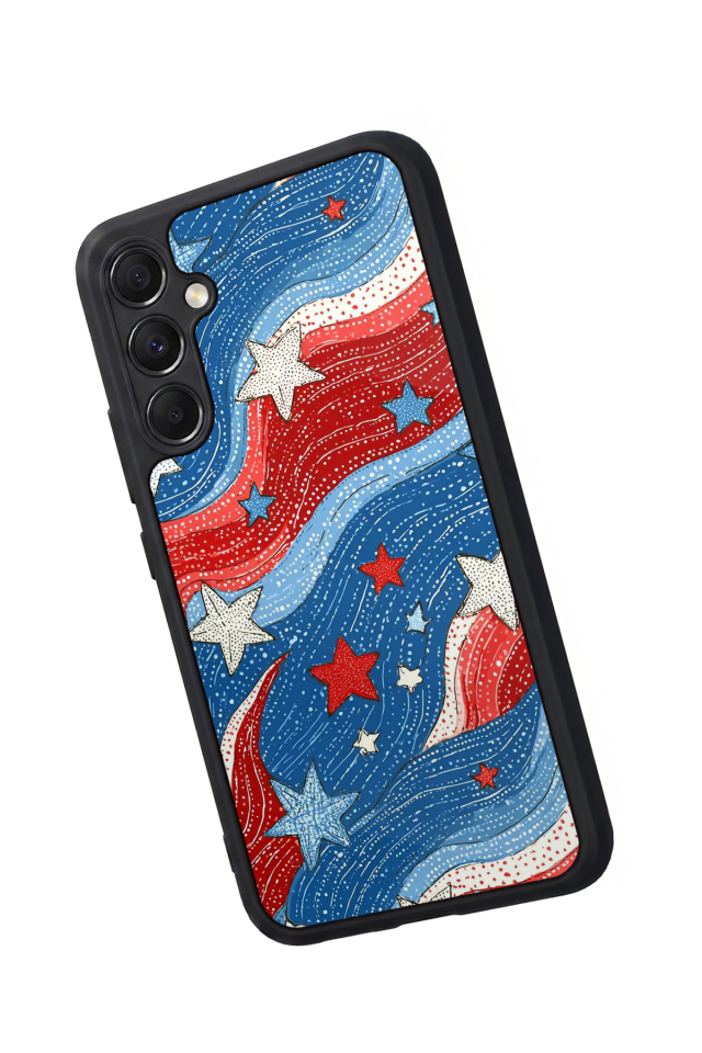 Samsung Galaxy M34 Uyumlu Retro Yildizlar Tasarımlı Glossy Premium Kılıf