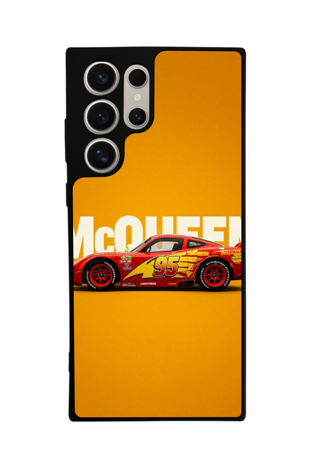 Samsung Galaxy S22 Ultra Uyumlu Şimsek McQueen Tasarımlı Glossy Premium Kılıf