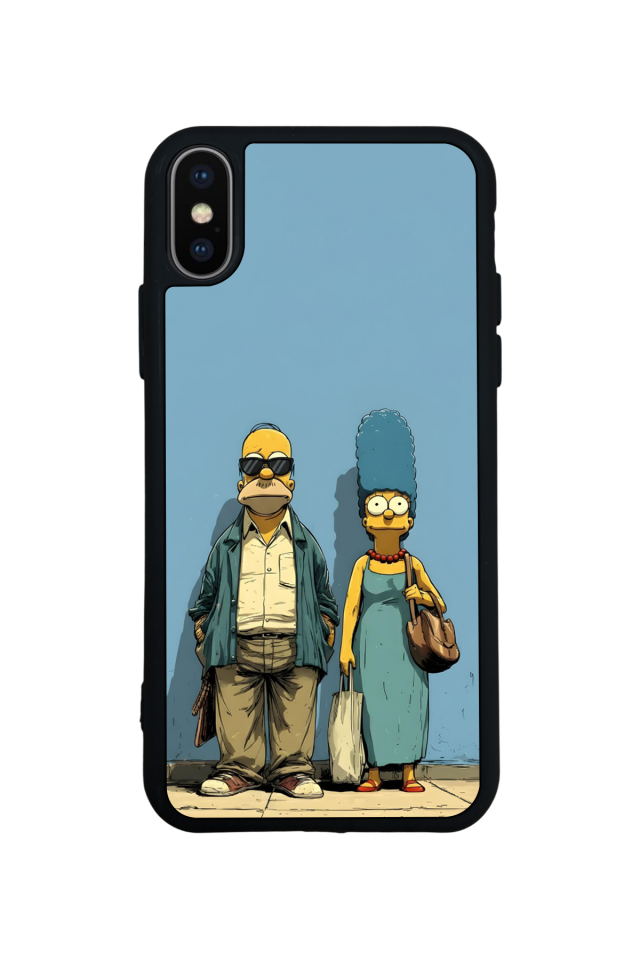 iPhone X/ XS Uyumlu The Simpsons Tasarımlı Glossy Premium Kılıf