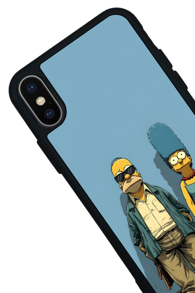 iPhone X/ XS Uyumlu The Simpsons Tasarımlı Glossy Premium Kılıf