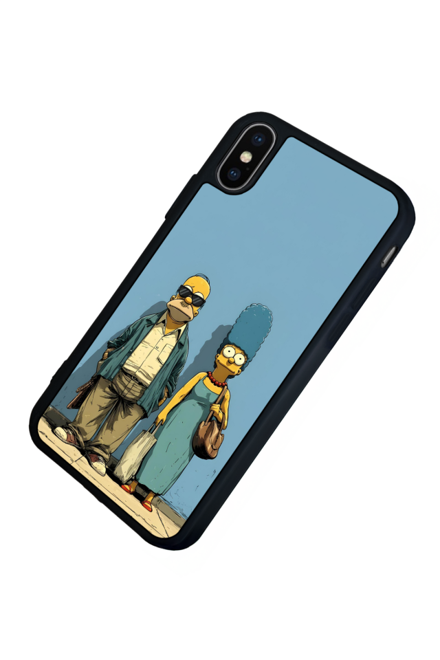 iPhone X/ XS Uyumlu The Simpsons Tasarımlı Glossy Premium Kılıf