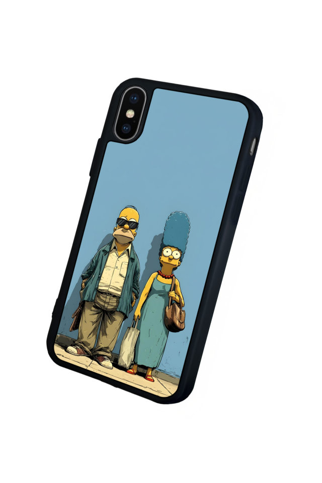 iPhone X/ XS Uyumlu The Simpsons Tasarımlı Glossy Premium Kılıf