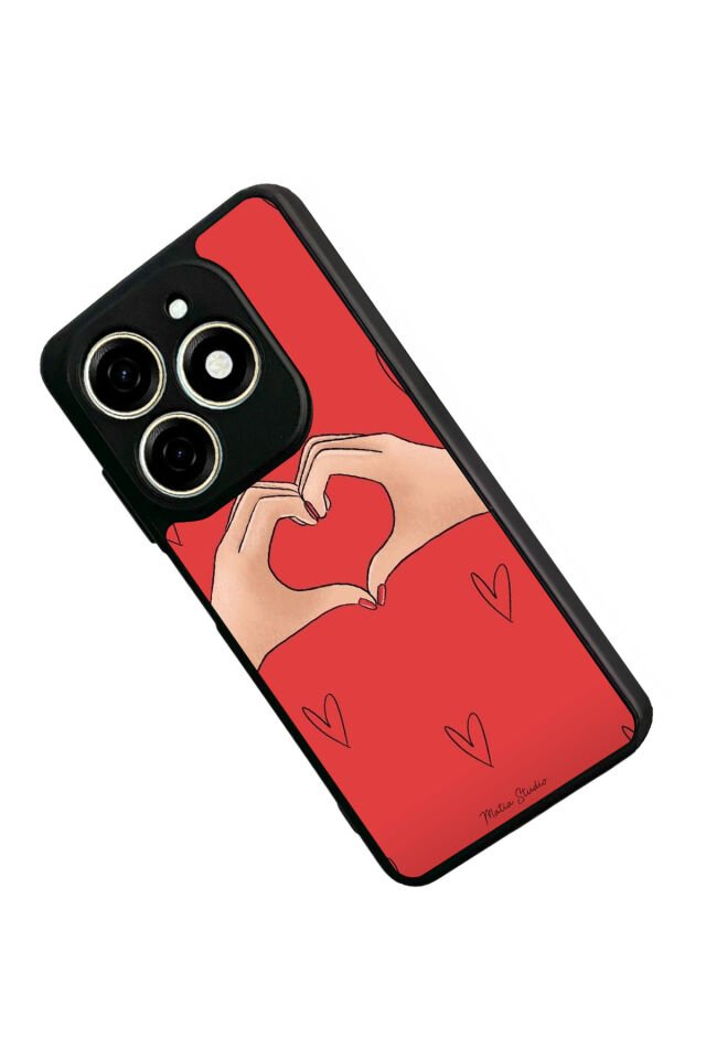 Tecno Spark 20/20C Uyumlu Kalp Love Tasarımlı Glossy Premium Kılıf