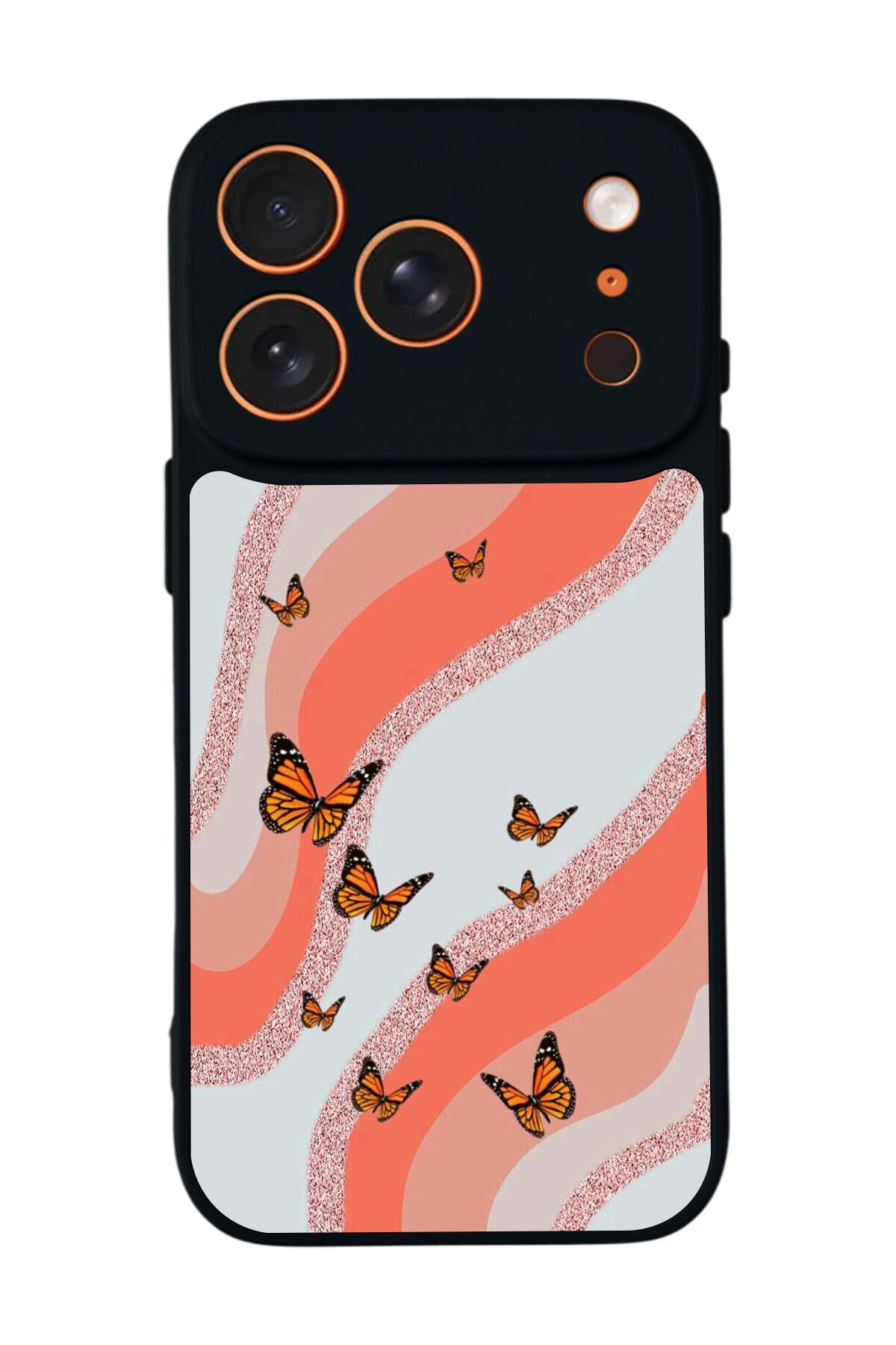 iPhone 17 Pro Max Uyumlu Kelebek Tasarımlı Glossy Premium Kılıf