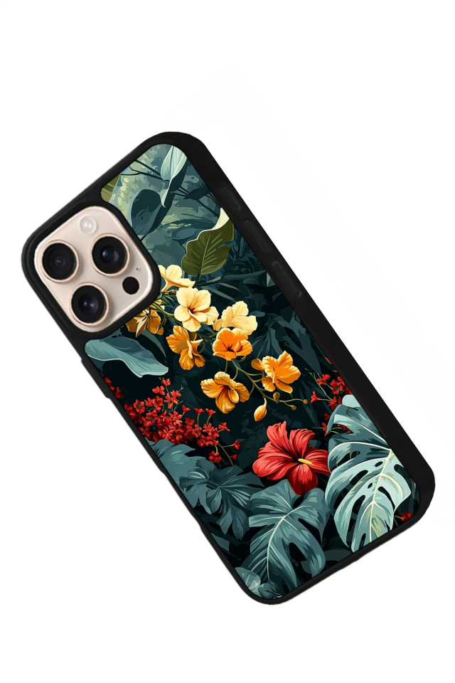 iPhone 14 Pro Uyumlu Botanik Tasarımlı Glossy Premium Kılıf