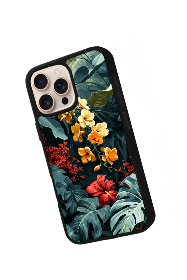 iPhone 14 Pro Uyumlu Botanik Tasarımlı Glossy Premium Kılıf