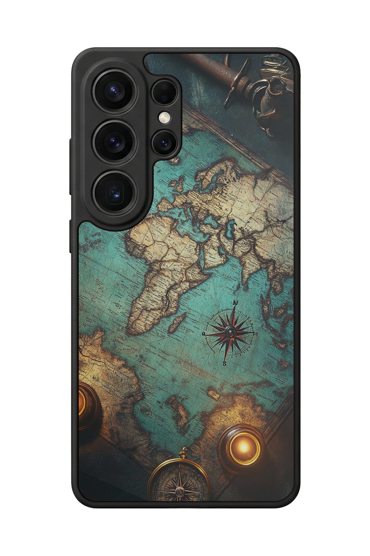 Samsung Galaxy S26 Ultra Uyumlu Harita Tasarımlı Glossy Premium Kılıf