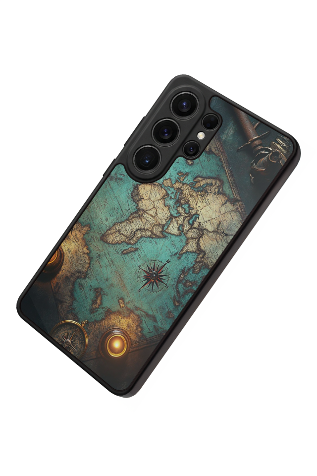 Samsung Galaxy S26 Ultra Uyumlu Harita Tasarımlı Glossy Premium Kılıf