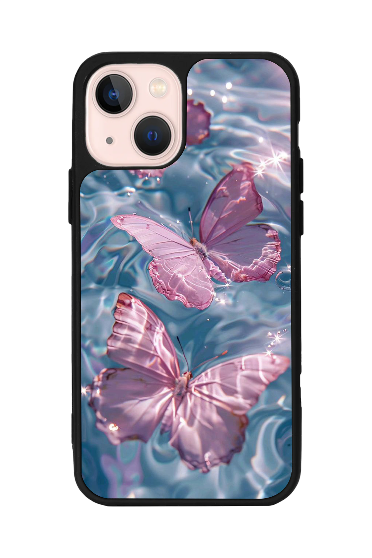 iPhone 13/14 Uyumlu Kelebek Tasarımlı Glossy Premium Kılıf