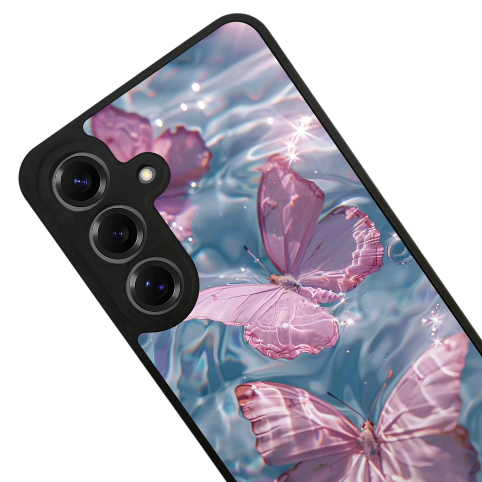 Samsung Galaxy S25 Uyumlu Kelebek Tasarımlı Glossy Premium Kılıf