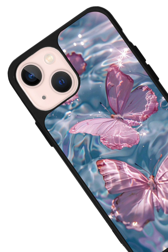 iPhone 13/14 Uyumlu Kelebek Tasarımlı Glossy Premium Kılıf