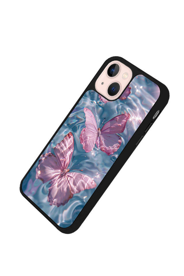 iPhone 13/14 Uyumlu Kelebek Tasarımlı Glossy Premium Kılıf