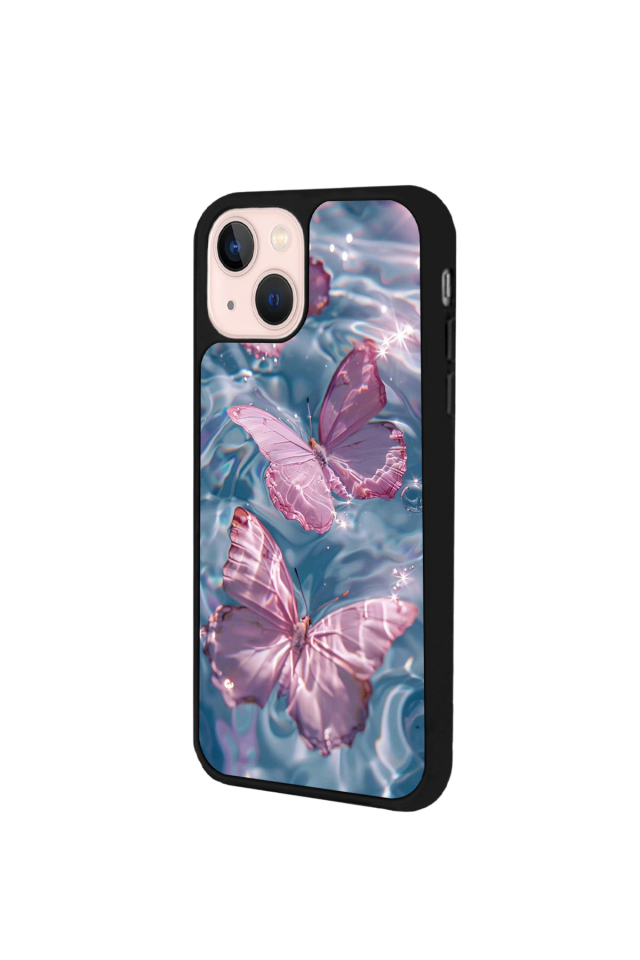 iPhone 13/14 Uyumlu Kelebek Tasarımlı Glossy Premium Kılıf