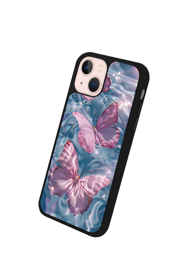 iPhone 13/14 Uyumlu Kelebek Tasarımlı Glossy Premium Kılıf