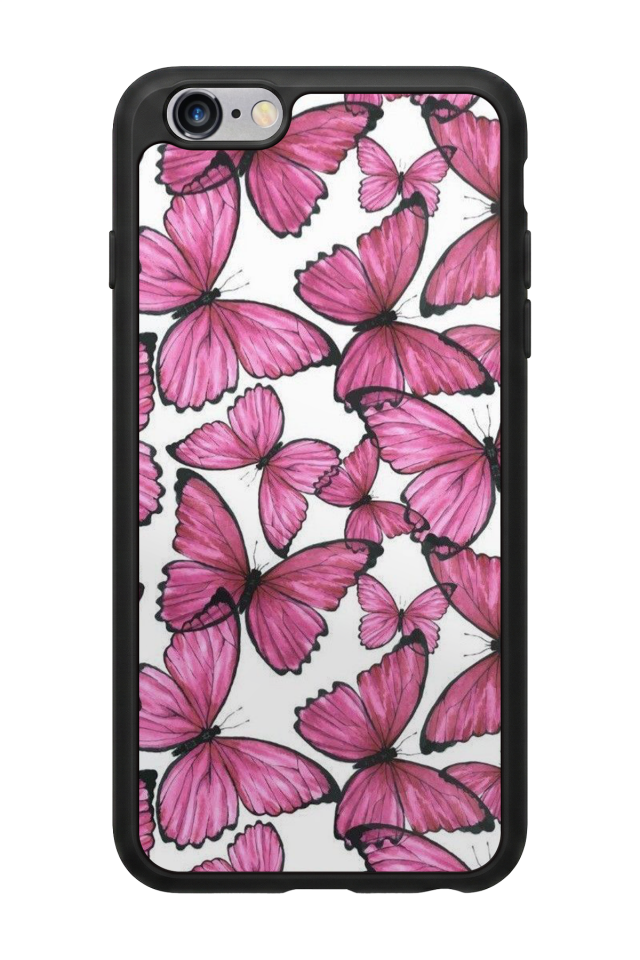 iPhone 6s Plus Uyumlu Kelebek Tasarımlı Glossy Premium Kılıf