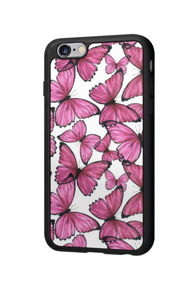 iPhone 6s Plus Uyumlu Kelebek Tasarımlı Glossy Premium Kılıf