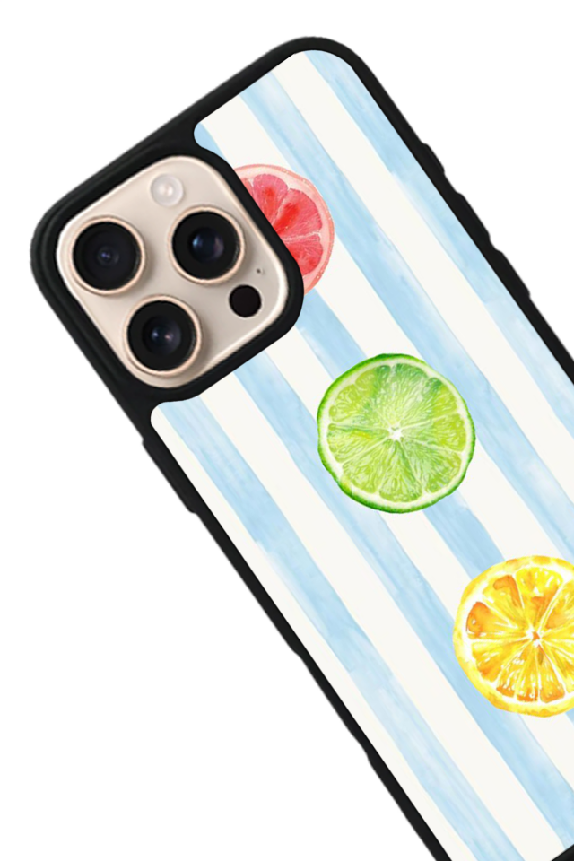 iPhone 14 Pro Max Uyumlu Limon Tasarımlı Glossy Premium Kılıf