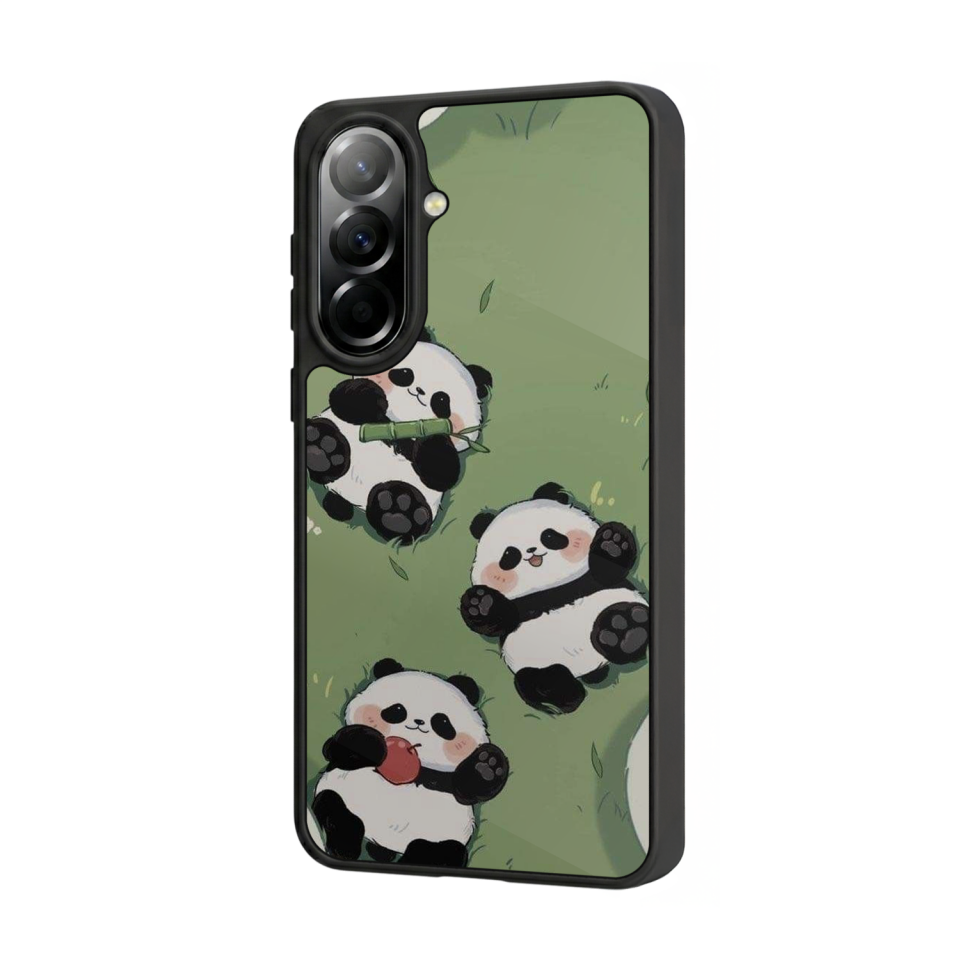 Samsung Galaxy A57 Uyumlu Panda Tasarımlı Glossy Premium Kılıf