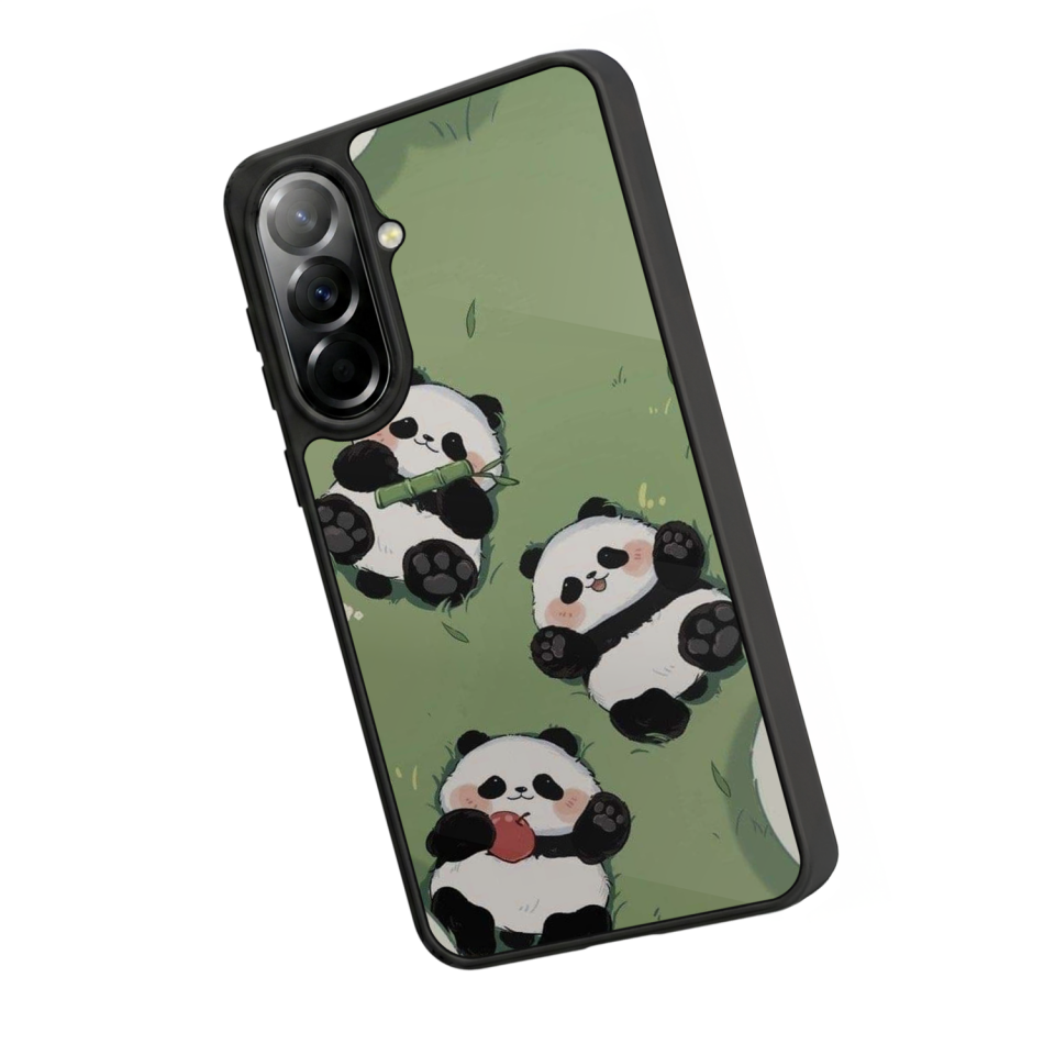 Samsung Galaxy A57 Uyumlu Panda Tasarımlı Glossy Premium Kılıf
