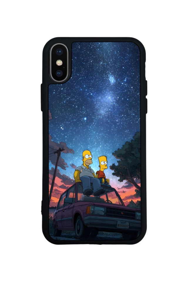 iPhone X/ XS Uyumlu The Simpsons Tasarımlı Glossy Premium Kılıf