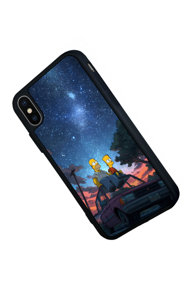 iPhone X/ XS Uyumlu The Simpsons Tasarımlı Glossy Premium Kılıf