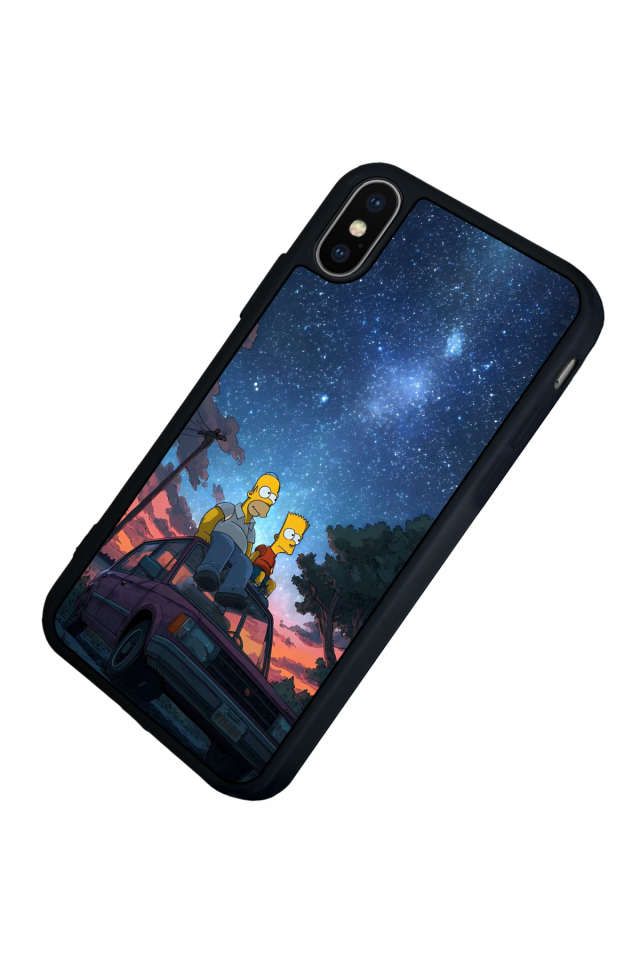 iPhone X/ XS Uyumlu The Simpsons Tasarımlı Glossy Premium Kılıf