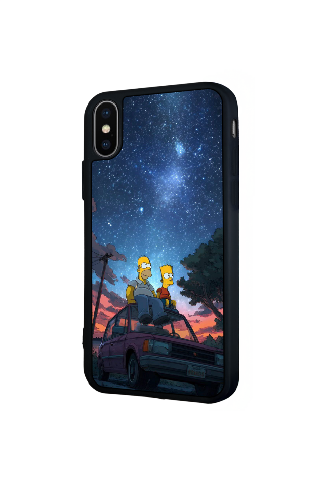 iPhone X/ XS Uyumlu The Simpsons Tasarımlı Glossy Premium Kılıf