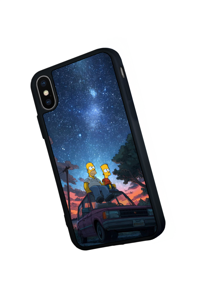 iPhone X/ XS Uyumlu The Simpsons Tasarımlı Glossy Premium Kılıf