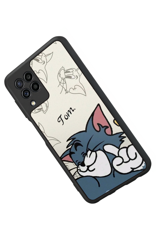 Samsung Galaxy M32 Uyumlu Tom And Jerry Tasarımlı Glossy Premium Kılıf