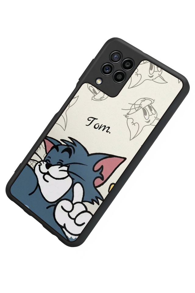 Samsung Galaxy M32 Uyumlu Tom And Jerry Tasarımlı Glossy Premium Kılıf