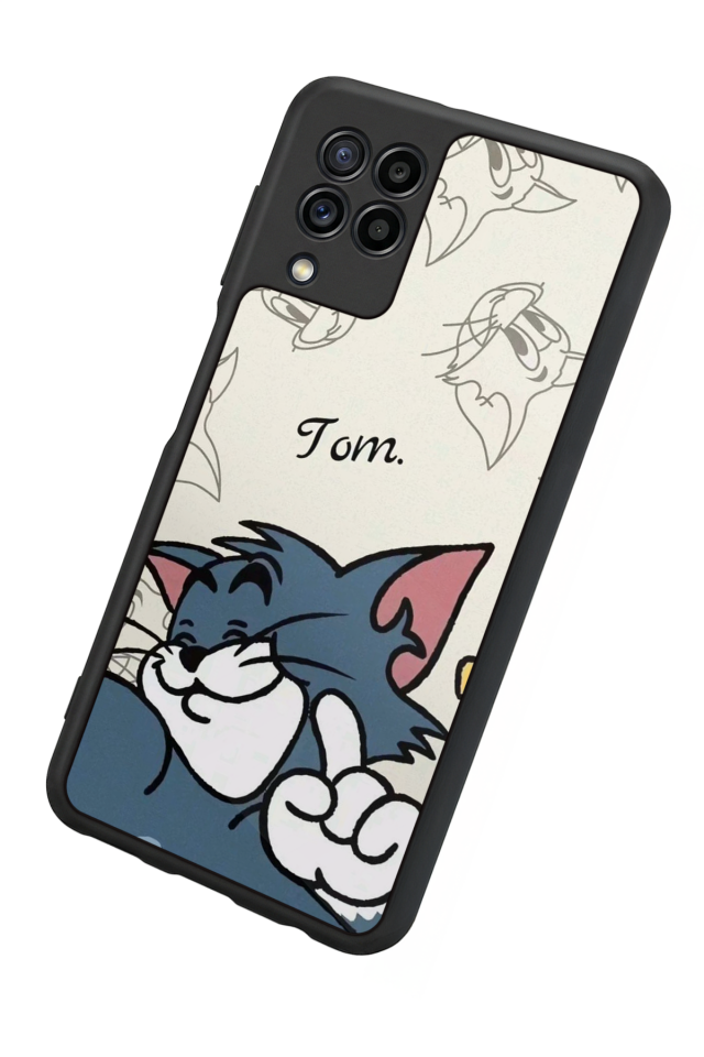 Samsung Galaxy M32 Uyumlu Tom And Jerry Tasarımlı Glossy Premium Kılıf