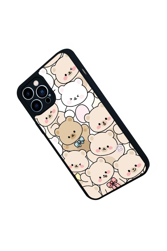 iPhone 12 Pro Max Uyumlu Ayı Tasarımlı Glossy Premium Kılıf