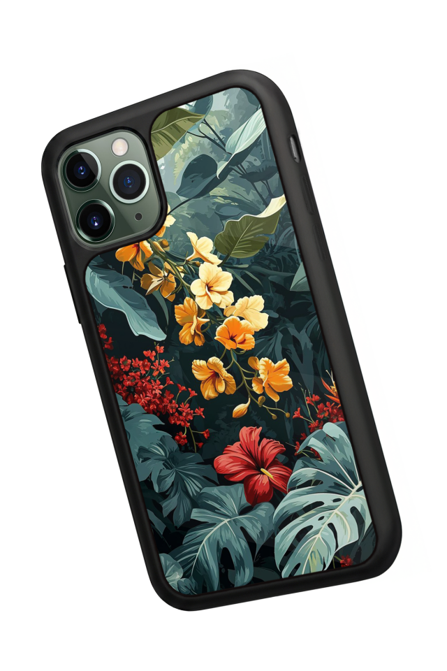 iPhone 11 Pro Max Uyumlu Botanik Tasarımlı Glossy Premium Kılıf