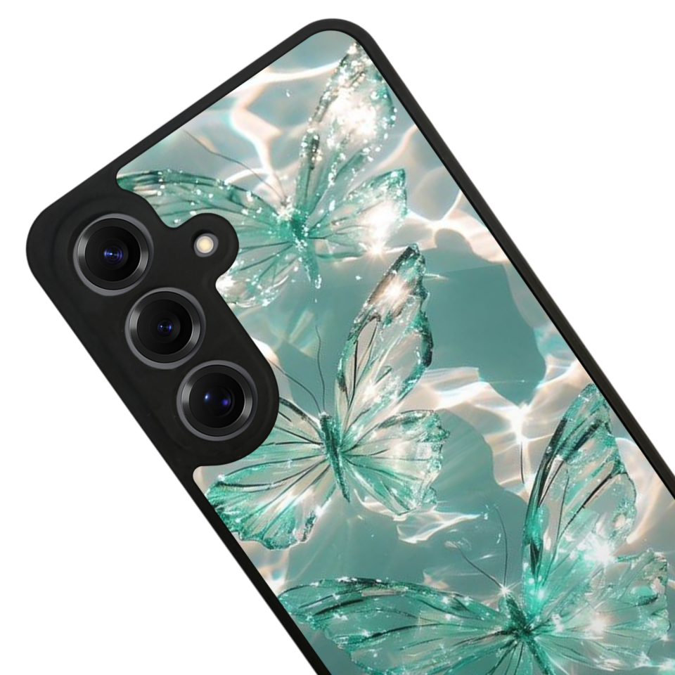 Samsung Galaxy S25 Uyumlu Kelebek Tasarımlı Glossy Premium Kılıf