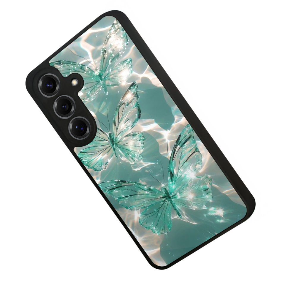Samsung Galaxy S25 Uyumlu Kelebek Tasarımlı Glossy Premium Kılıf