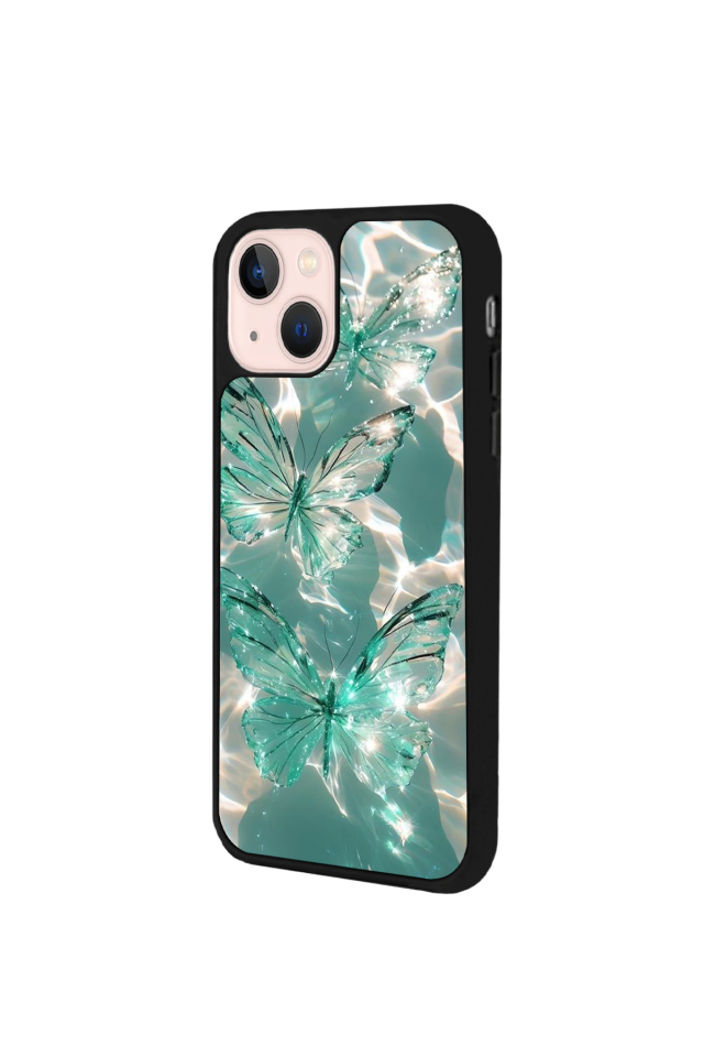 iPhone 13/14 Uyumlu Kelebek Tasarımlı Glossy Premium Kılıf