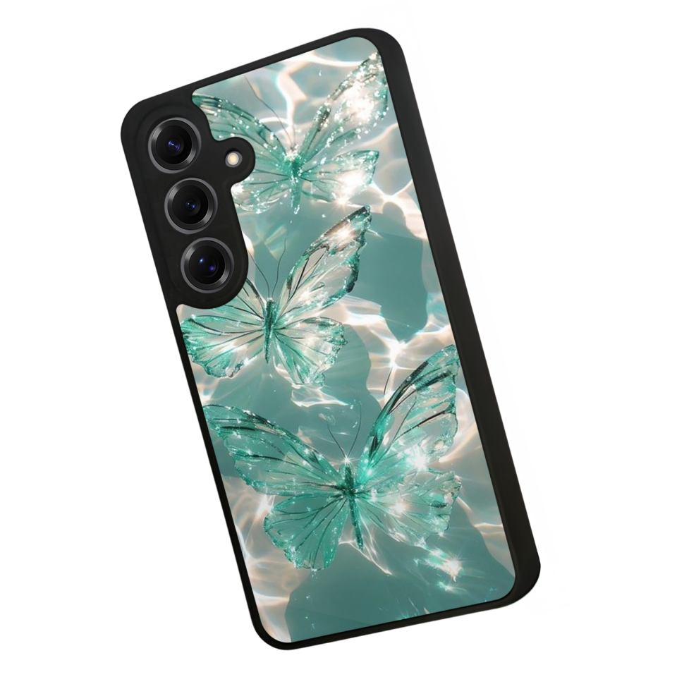 Samsung Galaxy S25 Uyumlu Kelebek Tasarımlı Glossy Premium Kılıf
