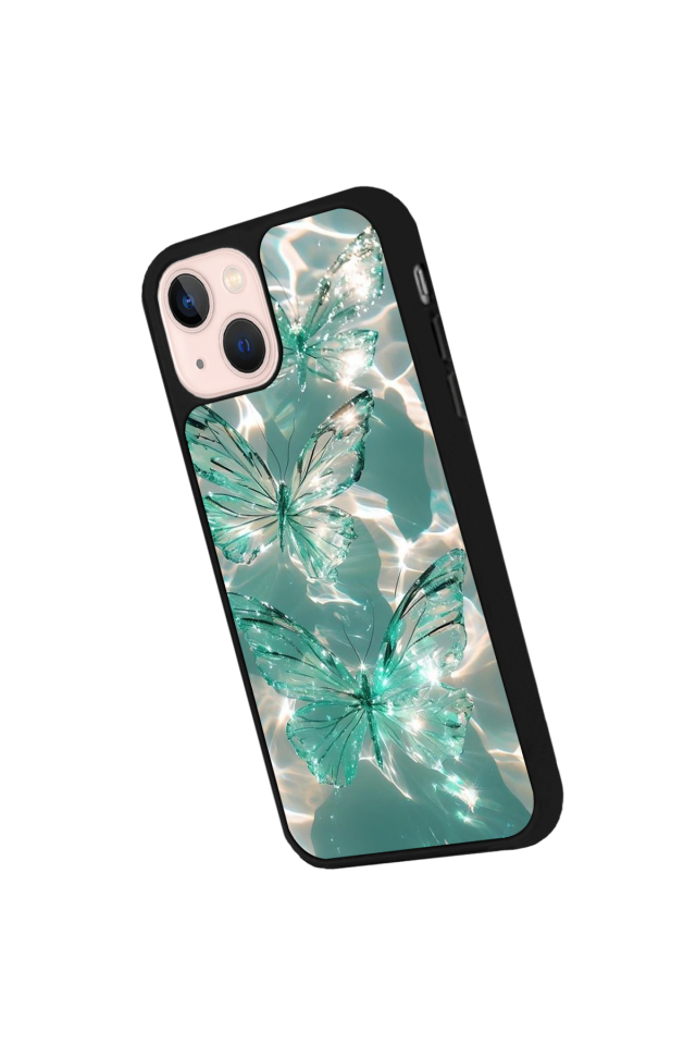 iPhone 13/14 Uyumlu Kelebek Tasarımlı Glossy Premium Kılıf
