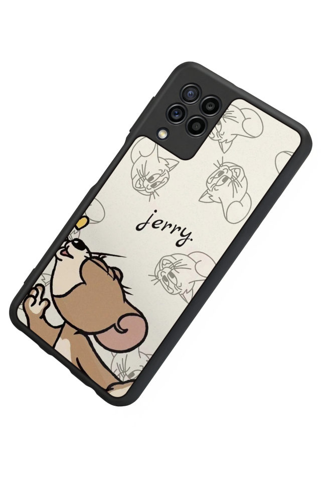 Samsung Galaxy M32 Uyumlu Tom And Jerry Tasarımlı Glossy Premium Kılıf