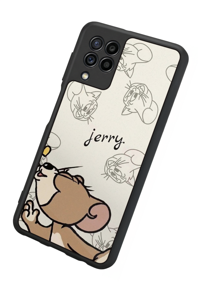 Samsung Galaxy M32 Uyumlu Tom And Jerry Tasarımlı Glossy Premium Kılıf
