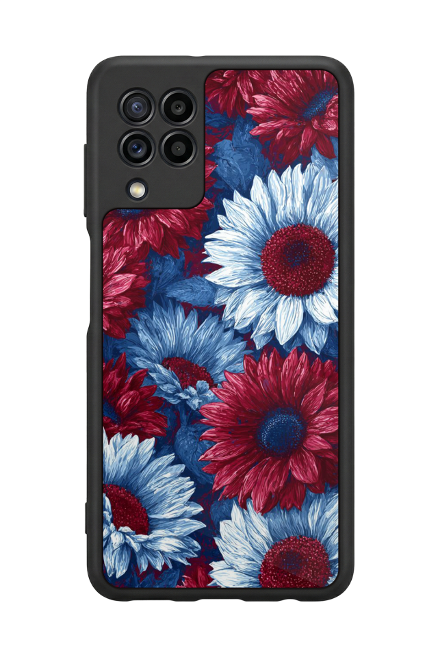 Samsung Galaxy M22 Uyumlu Cicek Tasarımlı Glossy Premium Kılıf