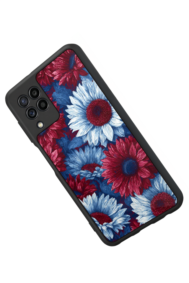 Samsung Galaxy M22 Uyumlu Cicek Tasarımlı Glossy Premium Kılıf