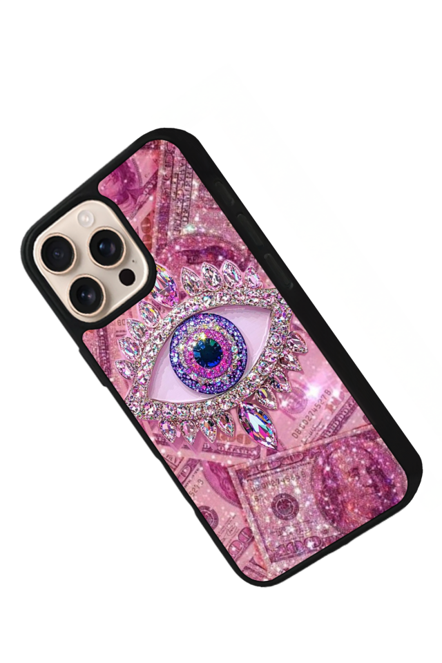 iPhone 15 Pro Uyumlu Göz Tasarımlı Glossy Premium Kılıf