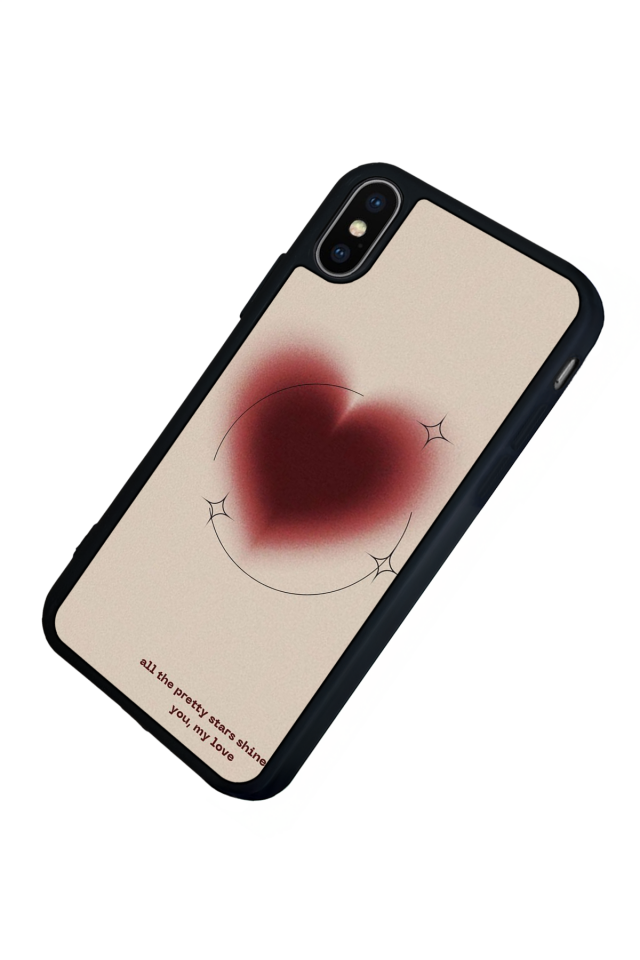 iPhone XS Max Uyumlu Kalp Love Tasarımlı Glossy Premium Kılıf