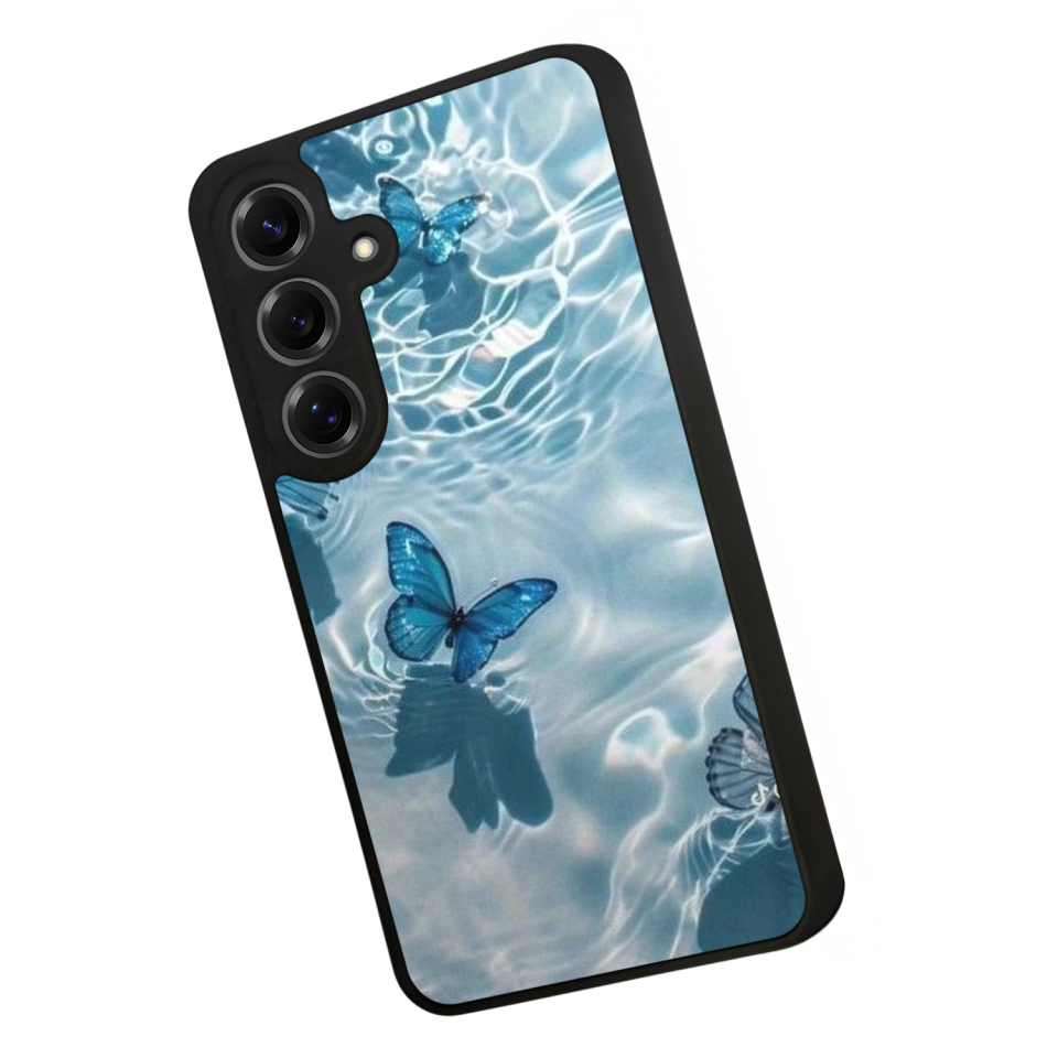 Samsung Galaxy S25 Uyumlu Kelebek Tasarımlı Glossy Premium Kılıf