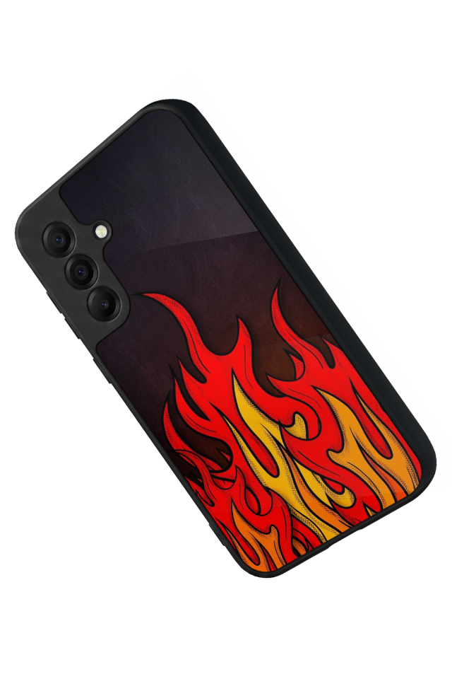 Samsung Galaxy A17 Uyumlu Retro Flame Patterns Tasarımlı Glossy Premium Kılıf