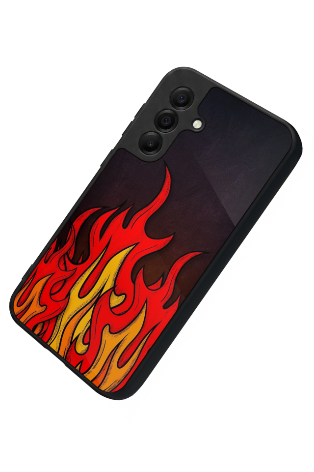 Samsung Galaxy A17 Uyumlu Retro Flame Patterns Tasarımlı Glossy Premium Kılıf