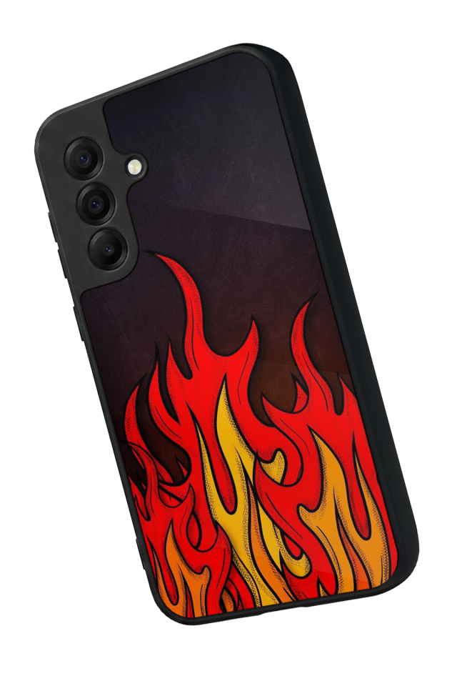 Samsung Galaxy A17 Uyumlu Retro Flame Patterns Tasarımlı Glossy Premium Kılıf