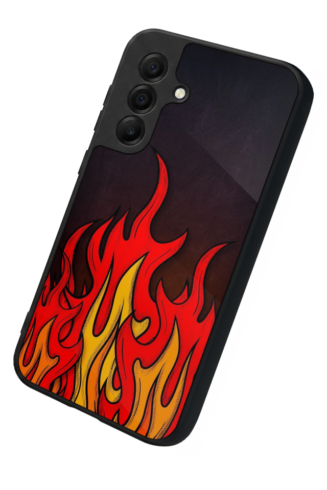 Samsung Galaxy A17 Uyumlu Retro Flame Patterns Tasarımlı Glossy Premium Kılıf